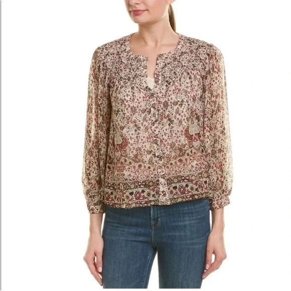 Velvet by Graham & Spencer Suzanne paisley boho top - Picture 1 of 11